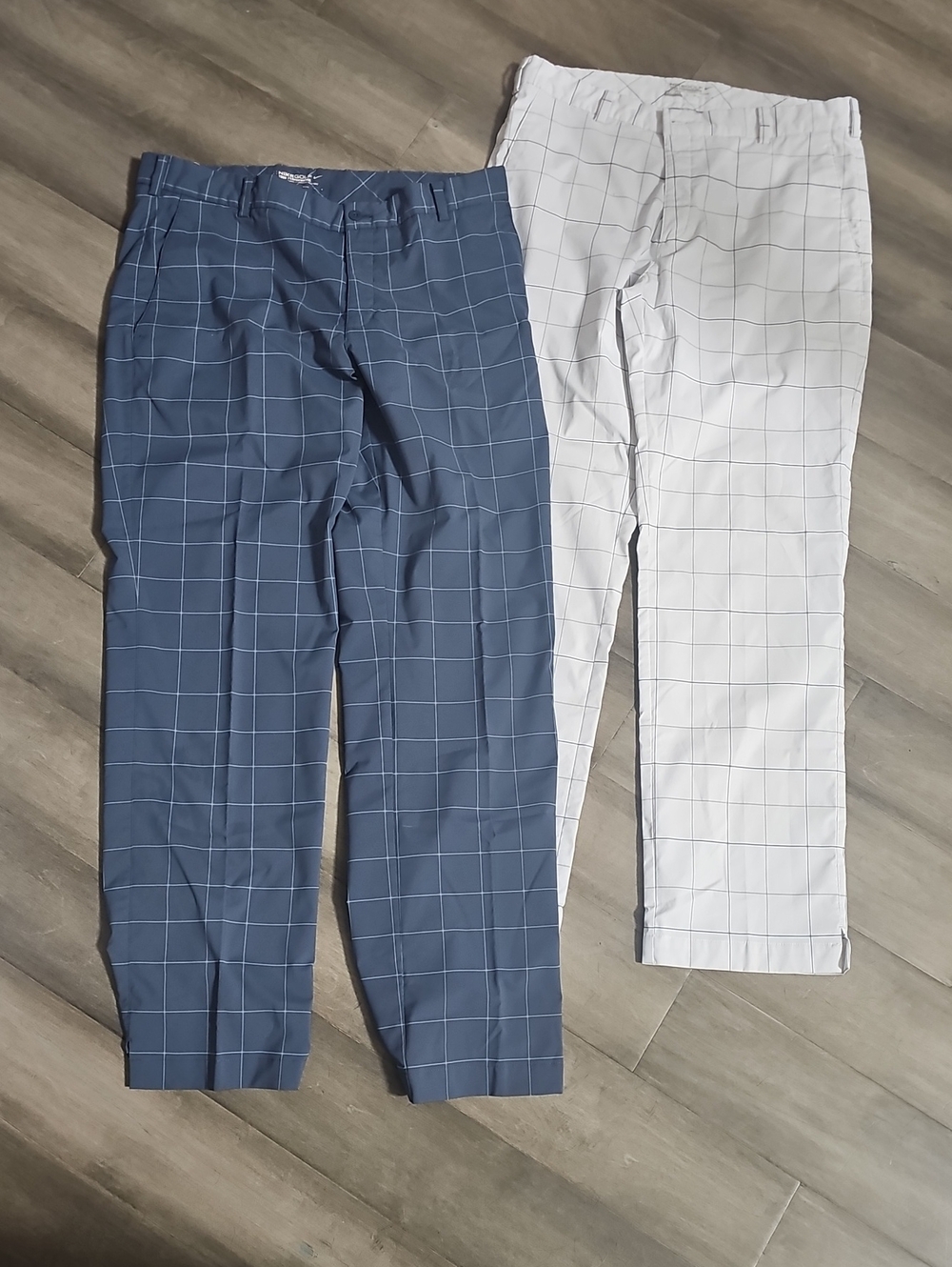 Nike Men's Golf Windowpane Chinos - Navy Blue and White